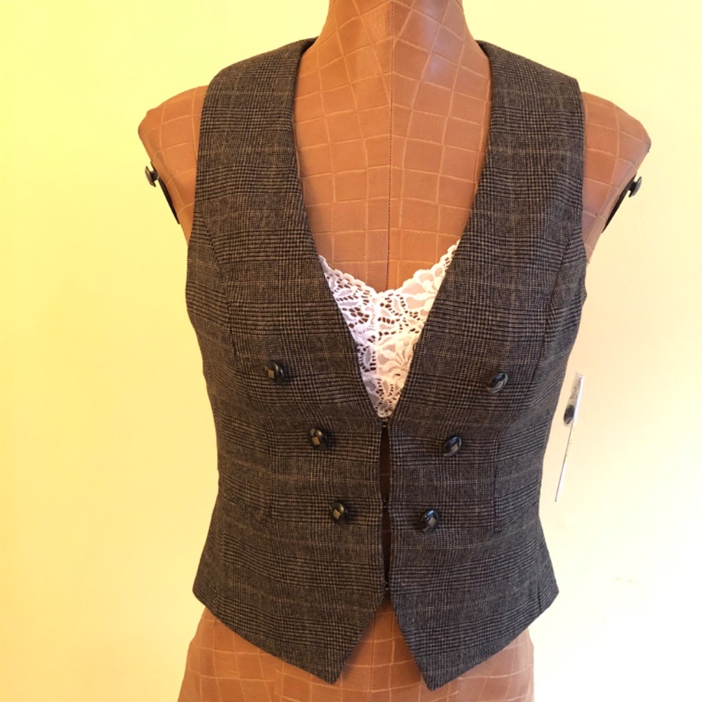 NWT Antonio Melani Glen Plaid Vest - Picture 4 of 16